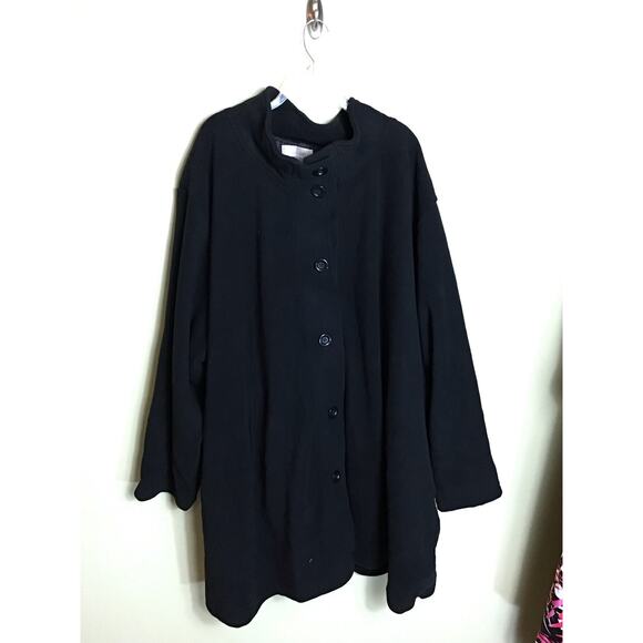 Woman Within Fleece Swing Funnel-Neck Winter  Coat Black Various Sizes NWOT - Picture 4 of 6